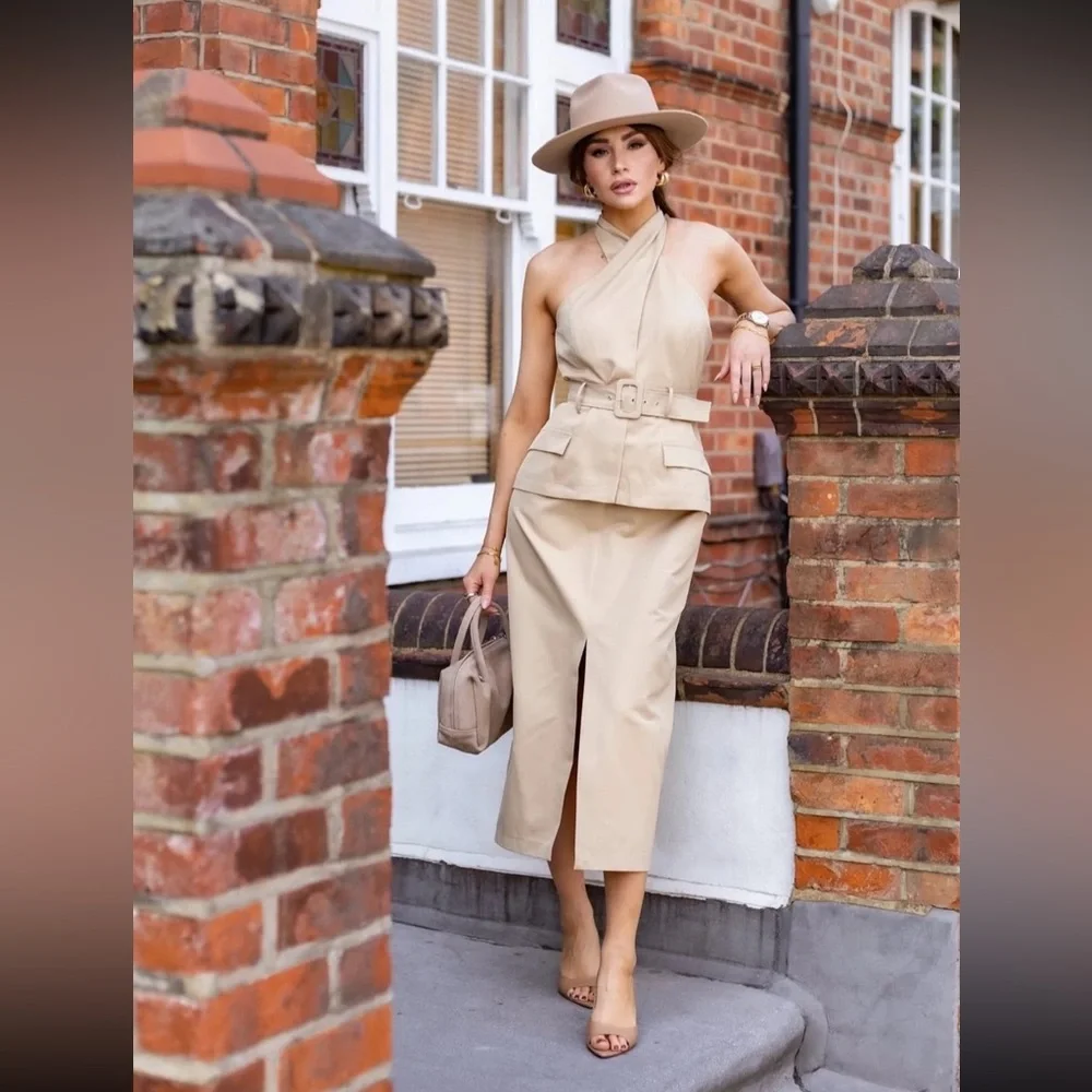 ZARA CROSSOVER BELTED MIDI DRESS - Picture 2 of 16